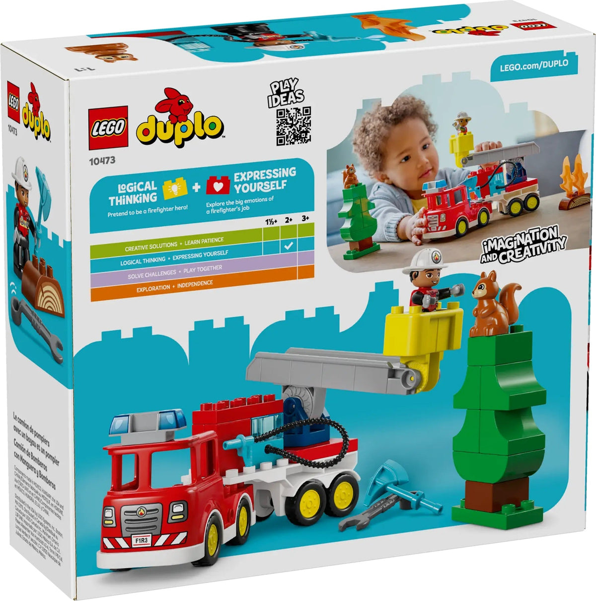 Lego Duplo Fire Truck With Hose And Firefighter