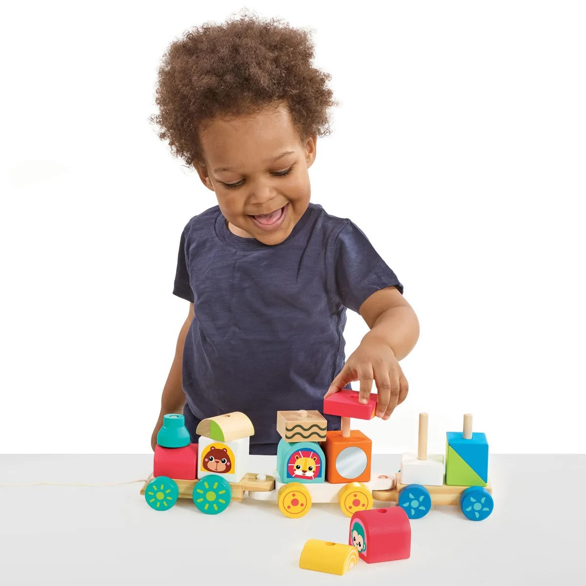 Early Learning Centre Wooden Stack Pull Along Train
