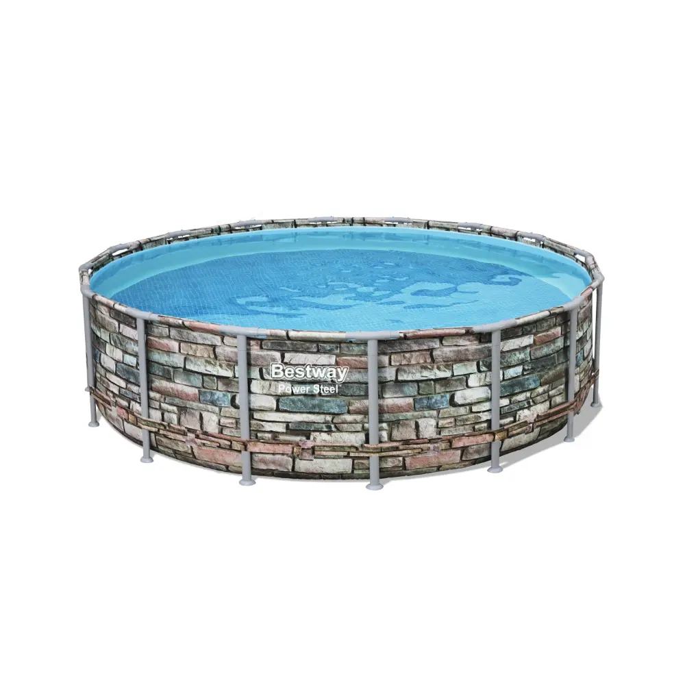 Bestway Power Steel Graphite Gray Above Ground Pool Set - 488x122cm
