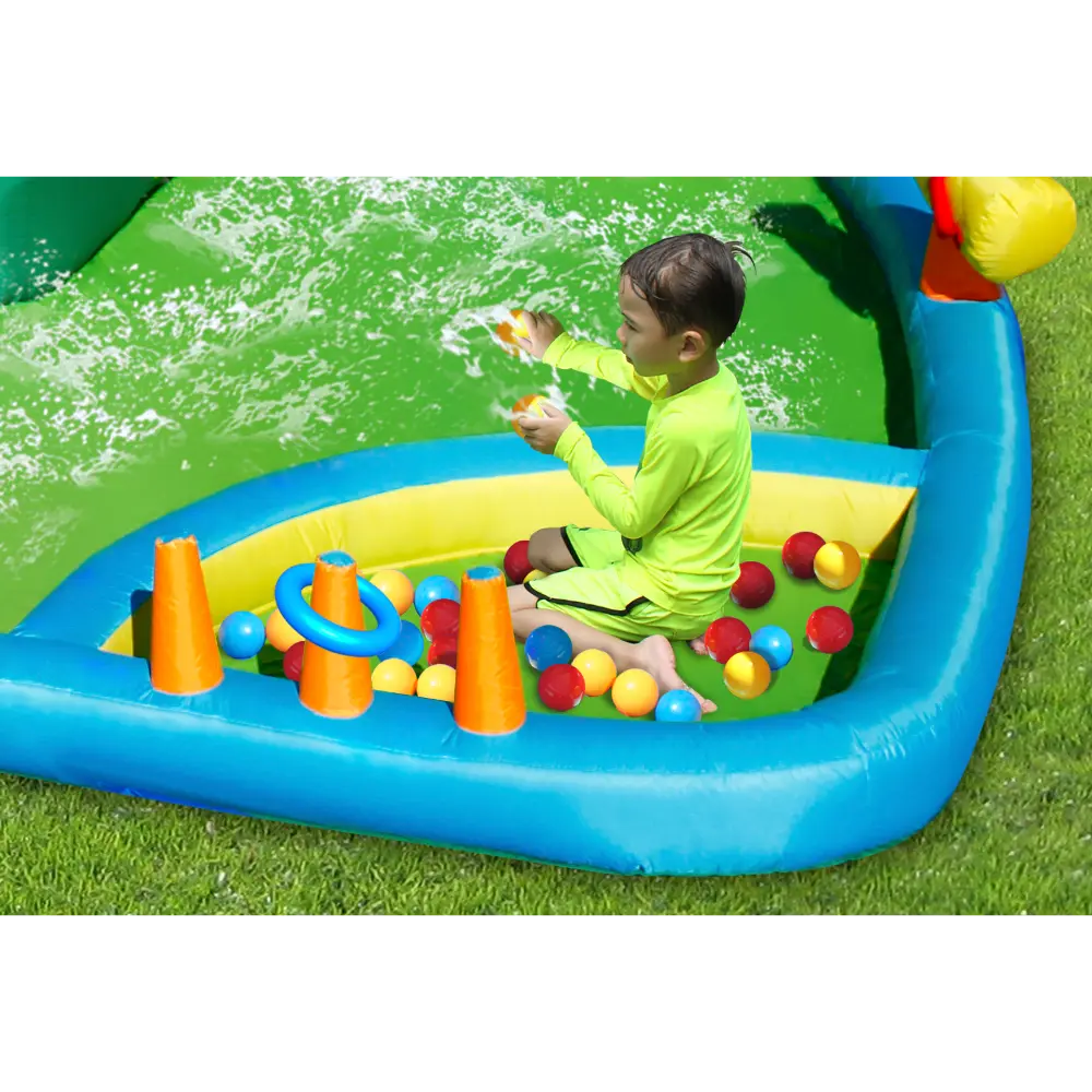 Happy Hop The Oasis 7-in-1 Inflatable Water Slide for Kids - 430x375x205cm