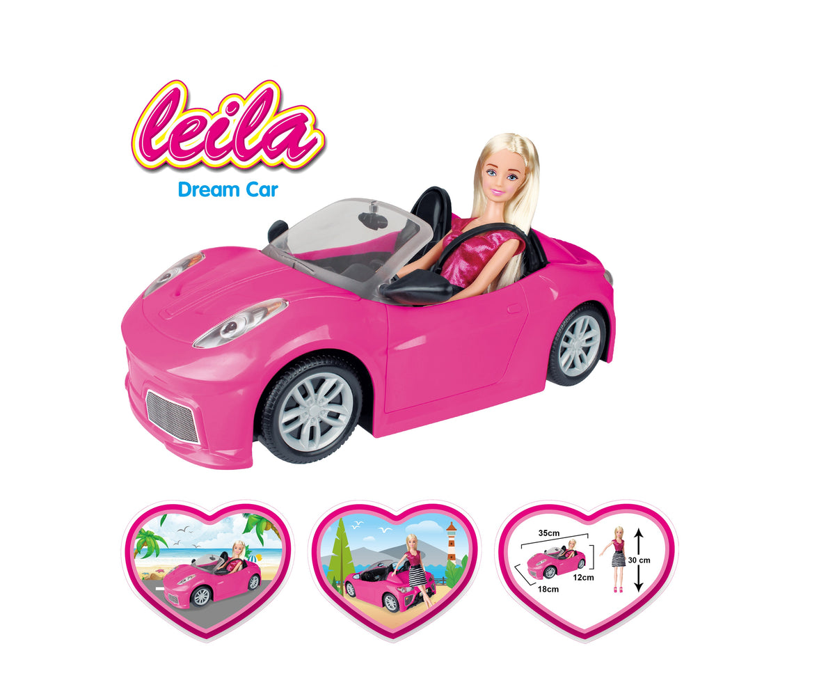 Power Joy Leila Dream Car 35cm with Doll Stylish Fashion Doll & Toy Car Playset