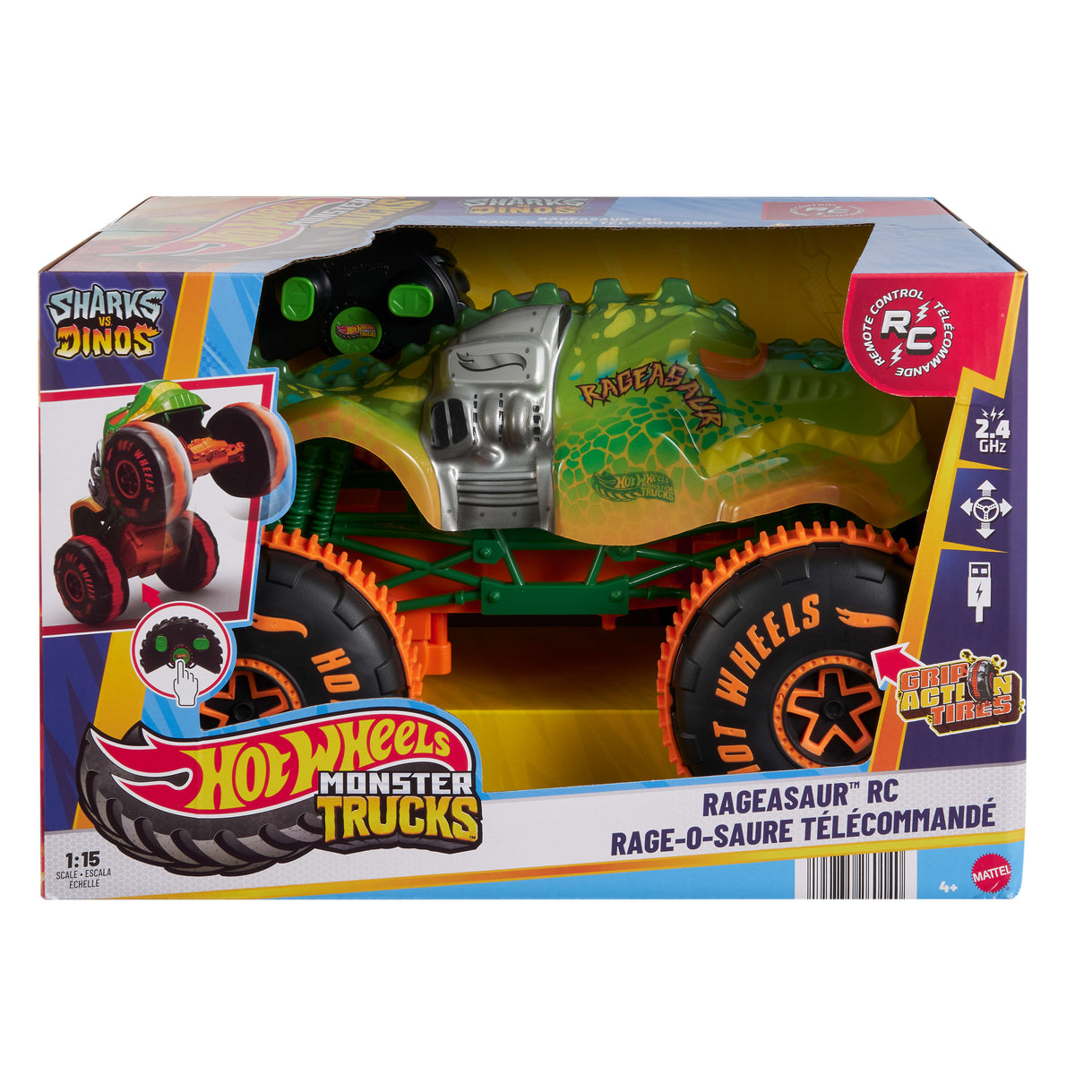 Hot Wheels RC Monster Trucks Rageasaur - 1:15 Scale