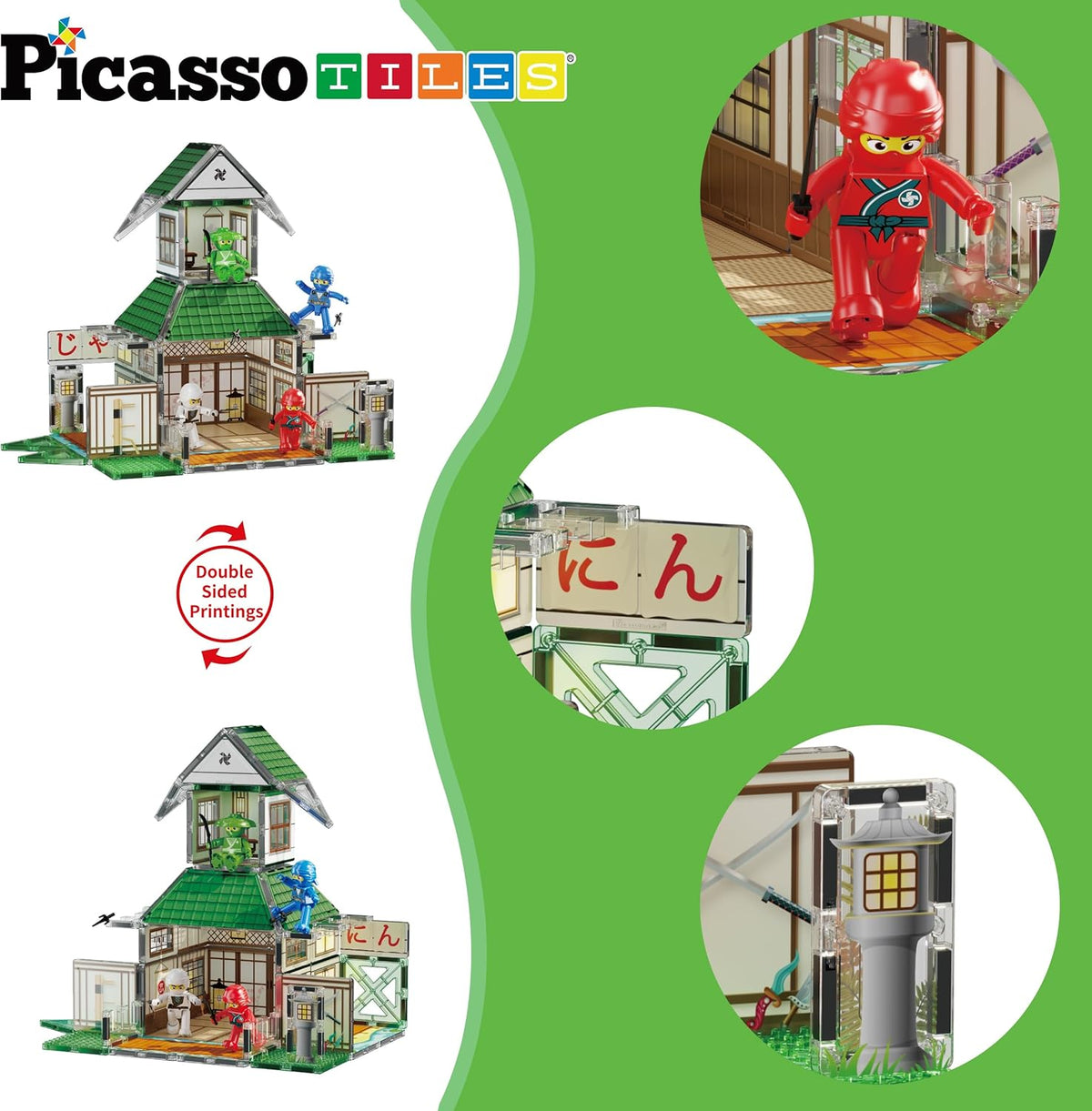 Picasso Magnetic Tiles Ninja Dojo 64-Piece