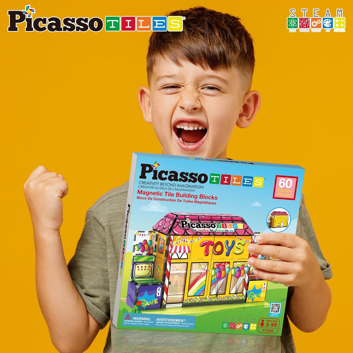 Picasso Magnetic Tiles Toy Shop 60-Piece