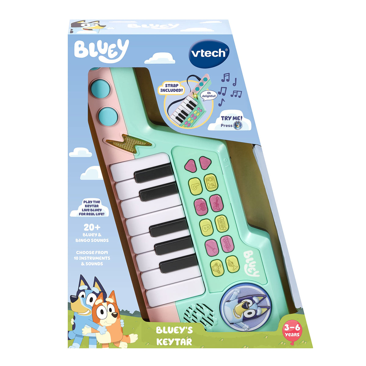 VTech Bluey Musical Keytar with 5 Instrument Sounds & Effects