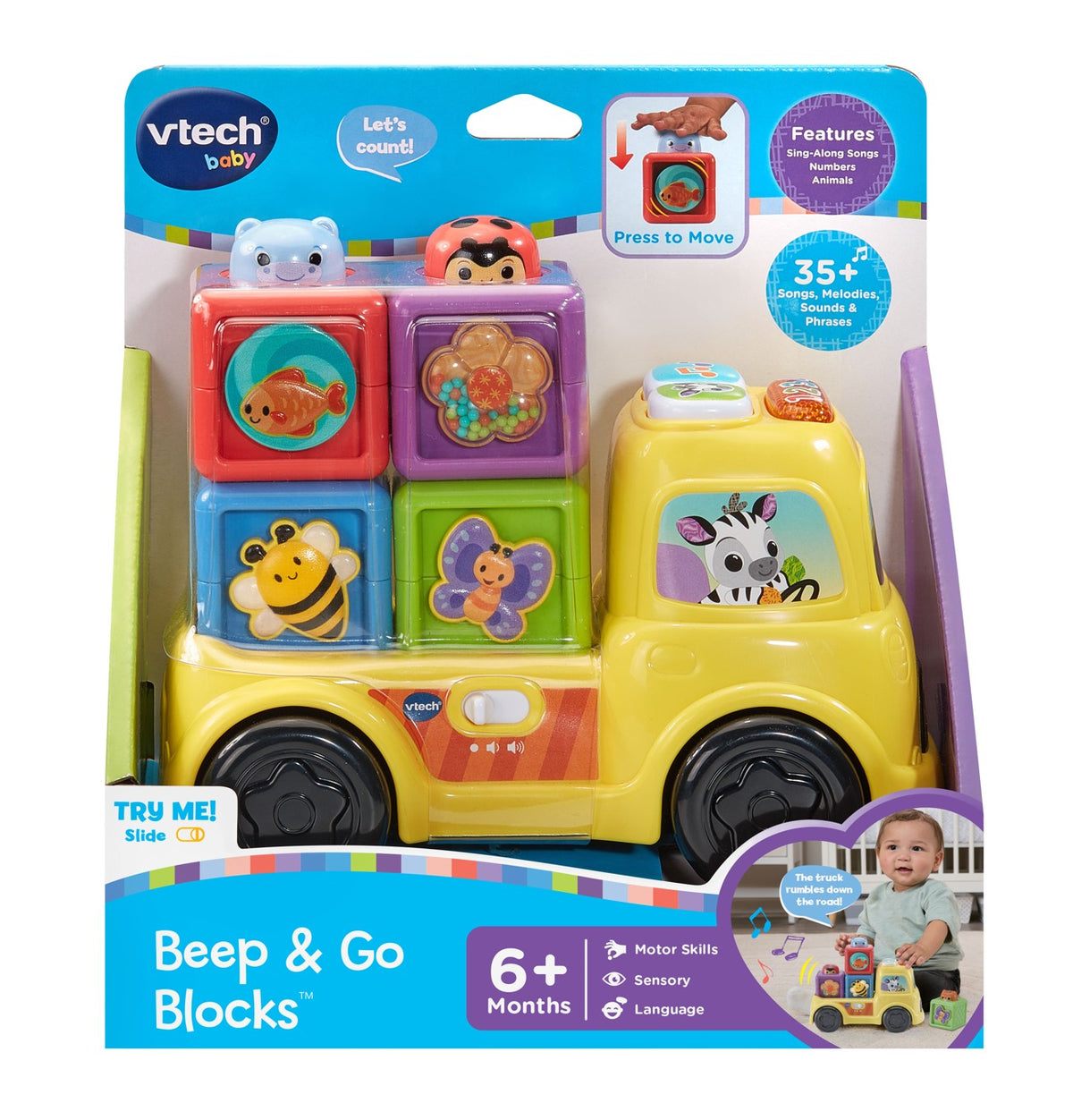 VTech Baby Beep & Go Blocks Battery-Operated Toy for Babies