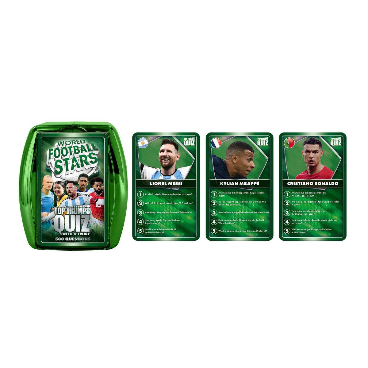 Top Trumps World Football Stars Quiz Game with 500 Football Questions