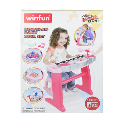 Winfun Keyboard Rock Star Set Pink Battery-Operated