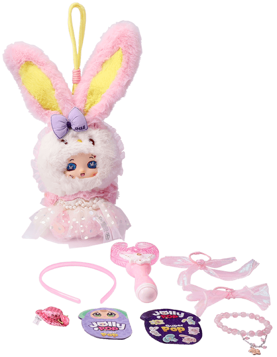 JollyPop Bunny SuperPop S1 Battery-Operated Interactive Plush Toy with Accessories