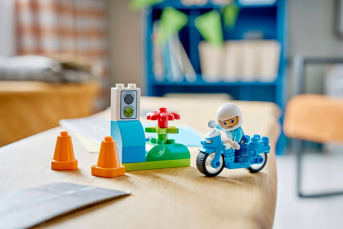 Lego Duplo Blue Police Motorcycle with Figures