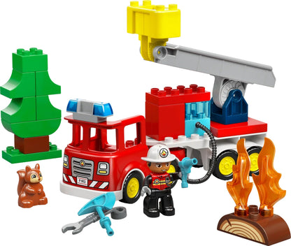 Lego Duplo Fire Truck With Hose And Firefighter