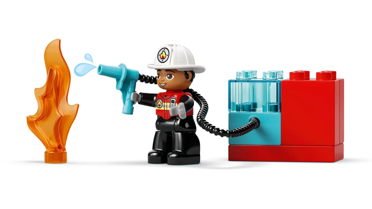 Lego Duplo Fire Truck With Hose And Firefighter