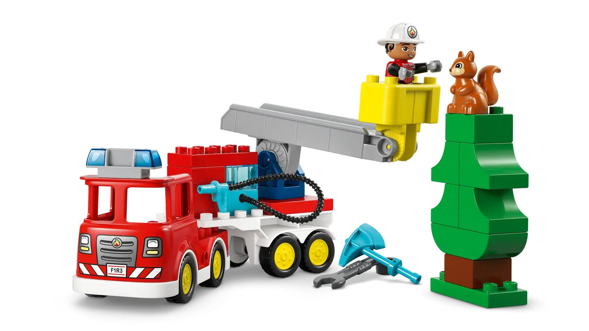 Lego Duplo Fire Truck With Hose And Firefighter