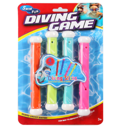 Kids Diving Stick Set 4-Piece for Pool & Water Play