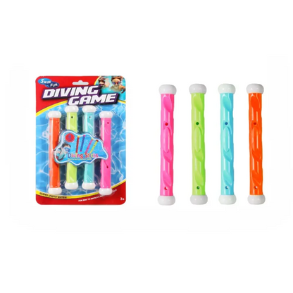 Kids Diving Stick Set 4-Piece for Pool & Water Play