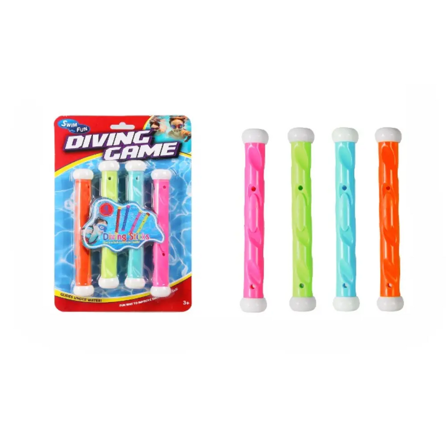 Kids Diving Stick Set 4-Piece for Pool & Water Play