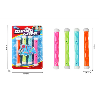 Kids Diving Stick Set 4-Piece for Pool & Water Play
