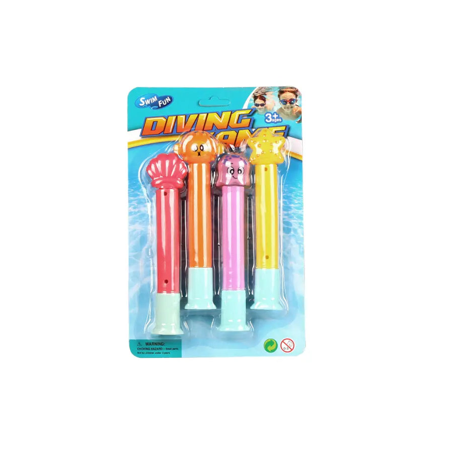 Diving Sea Animal Sticks 4-Piece