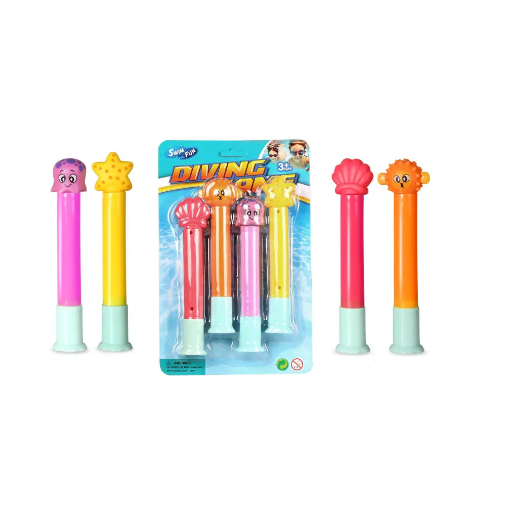 Diving Sea Animal Sticks 4-Piece