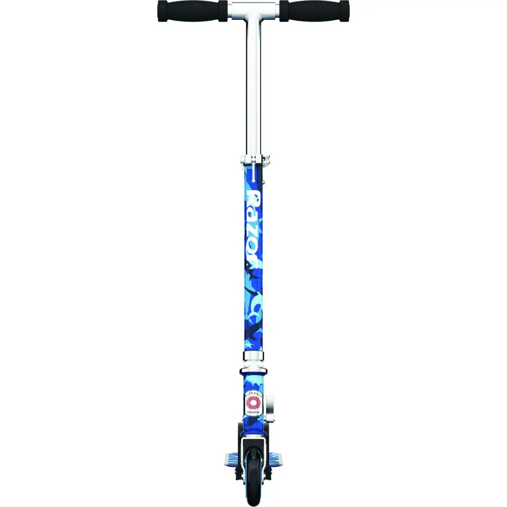 Razor A Kick Scooter Shark Camo Blue Outdoor Ride-On Toy for Kids & Teens