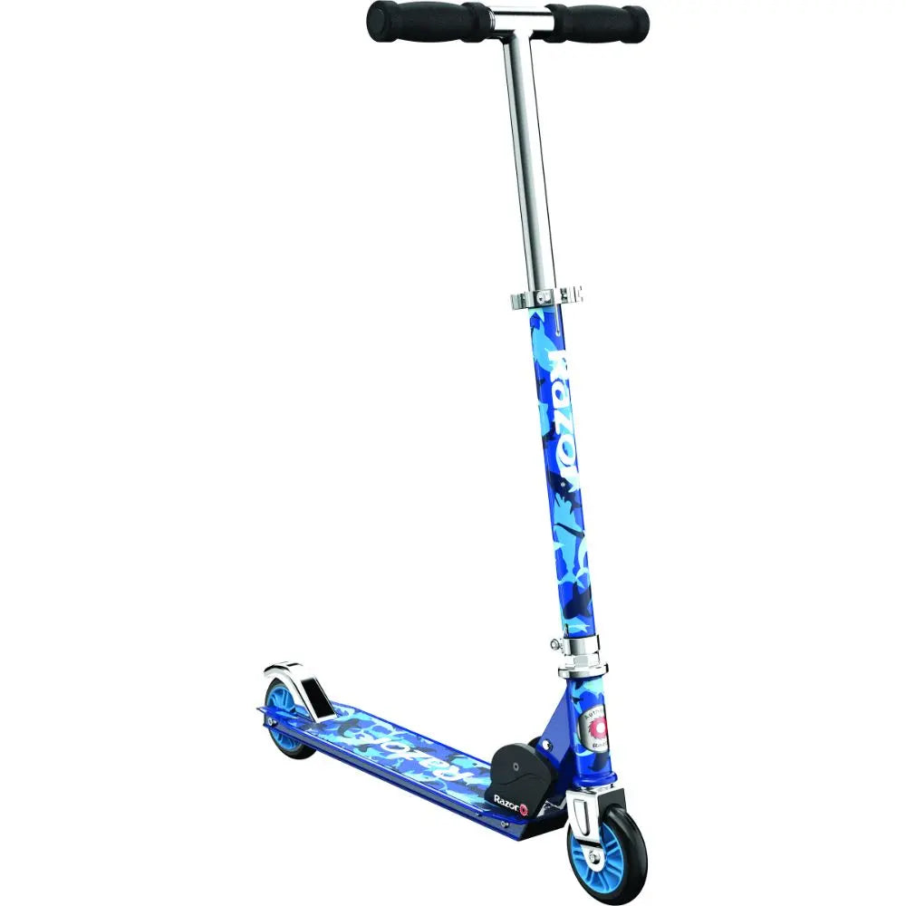 Razor A Kick Scooter Shark Camo Blue Outdoor Ride-On Toy for Kids & Teens