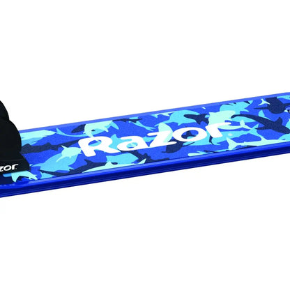 Razor A Kick Scooter Shark Camo Blue Outdoor Ride-On Toy for Kids & Teens