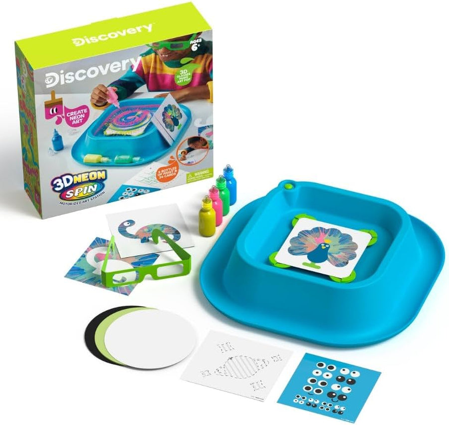 Discovery 3D Neon Spin Motorized Art Station Battery-Operated
