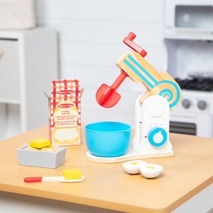 Melissa & Doug Wooden Make-a-Cake Mixer Pretend Play Set