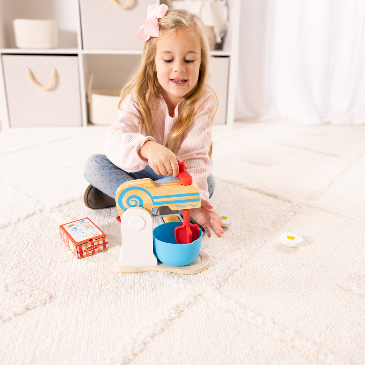 Melissa & Doug Wooden Make-a-Cake Mixer Pretend Play Set