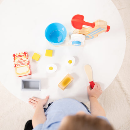 Melissa & Doug Wooden Make-a-Cake Mixer Pretend Play Set