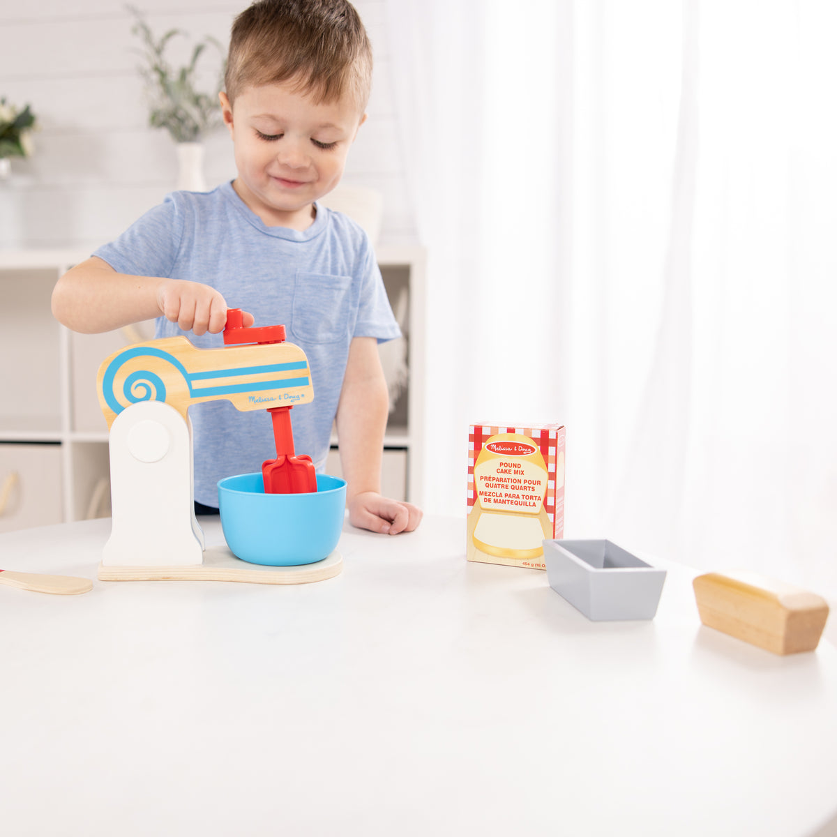 Melissa & Doug Wooden Make-a-Cake Mixer Pretend Play Set