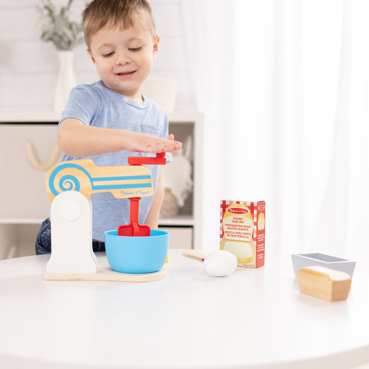 Melissa & Doug Wooden Make-a-Cake Mixer Pretend Play Set