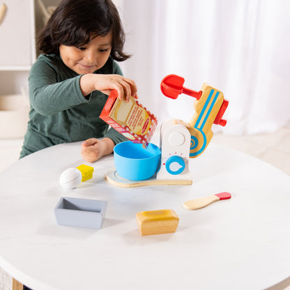 Melissa & Doug Wooden Make-a-Cake Mixer Pretend Play Set