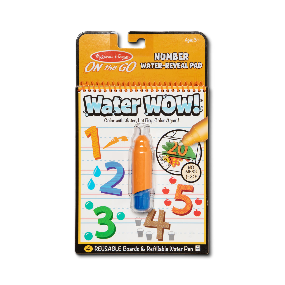 Melissa & Doug Water WOW! Numbers Reusable Water-Reveal Activity Book