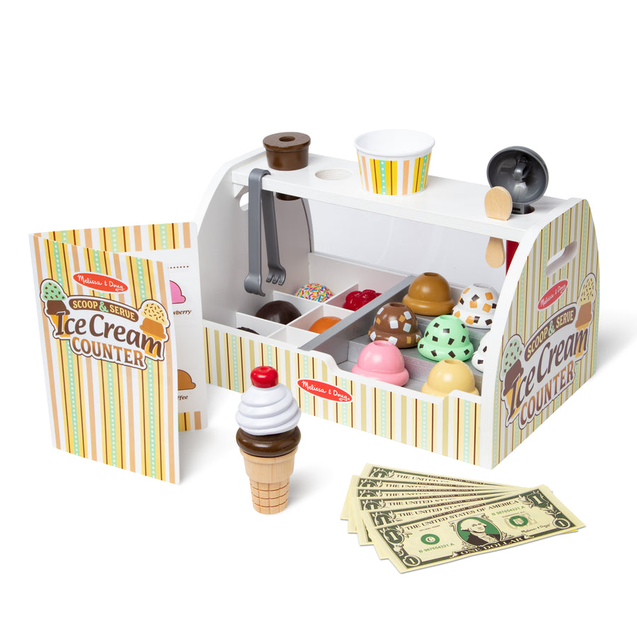 Melissa & Doug Scoop & Serve Ice Cream Counter Playset