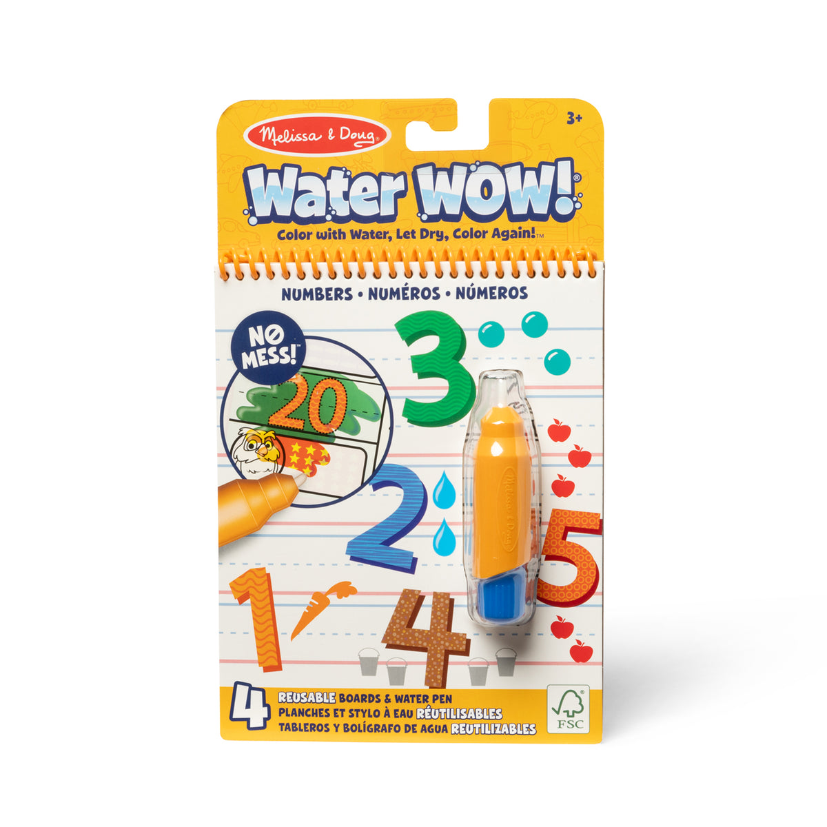 Melissa & Doug Water WOW! Numbers Reusable Water-Reveal Activity Book