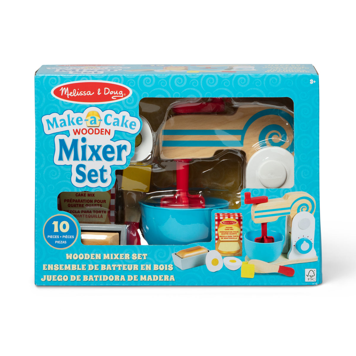 Melissa & Doug Wooden Make-a-Cake Mixer Pretend Play Set