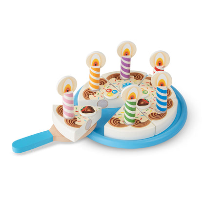Melissa & Doug Wooden Birthday Cake Pretend Play Set