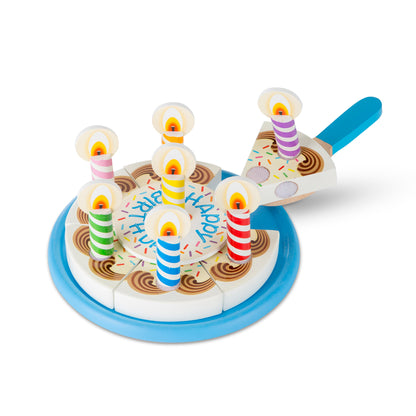 Melissa & Doug Wooden Birthday Cake Pretend Play Set