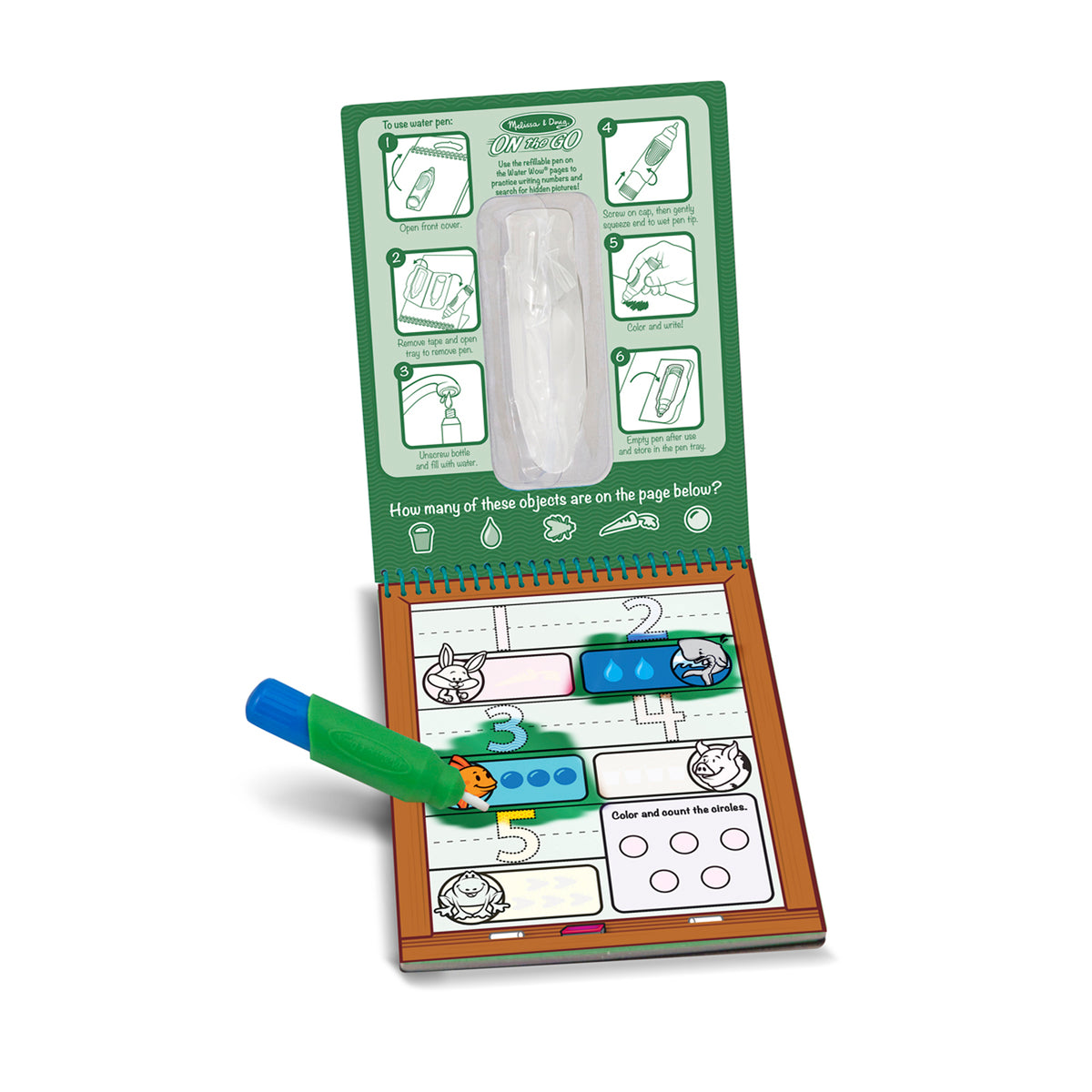 Melissa & Doug Water WOW! Numbers Reusable Water-Reveal Activity Book