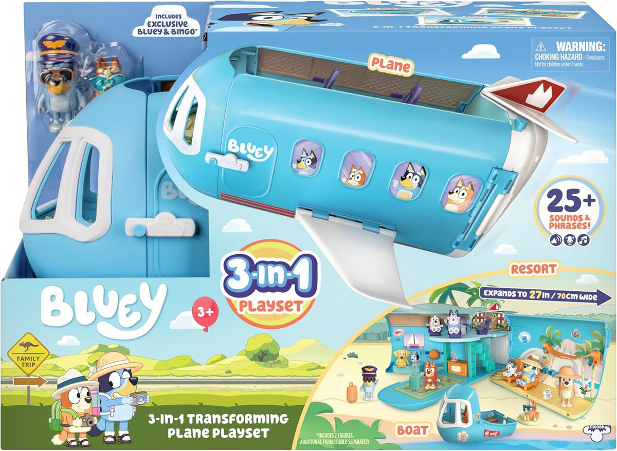 Bluey 3-in-1 Airplane Playset with Accessories