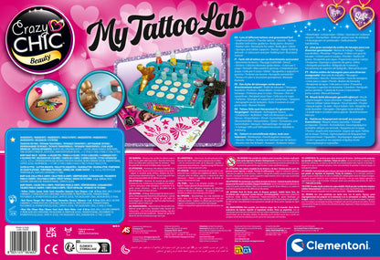 Clementoni Crazy Chic My Tattoo Lab DIY Temporary Tattoo Kit for Kids
