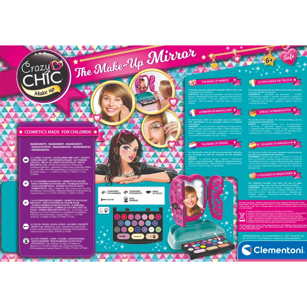 Clementoni Crazychic Mirror Make Up Battery-Operated