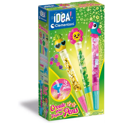 Clementoni Idea Tropical Pens 3-Piece Creative Pen Set for Kids