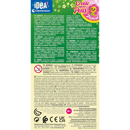 Clementoni Idea Tropical Pens 3-Piece Creative Pen Set for Kids
