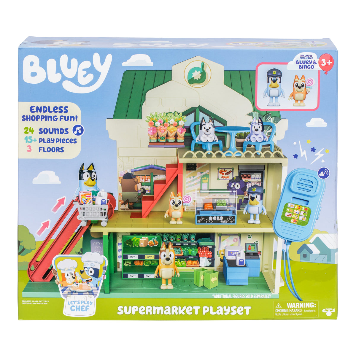 Bluey Lets Play Chef Supermarket Playset Battery Operated