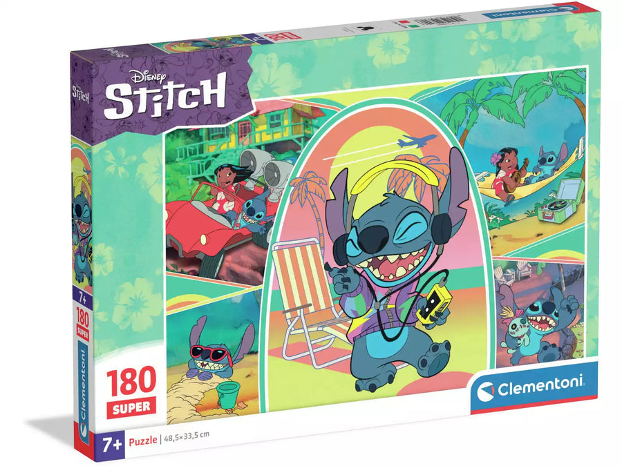 Clementoni Disney Stitch 180-Piece Puzzle for Kids 48.5 x 33.5 cm