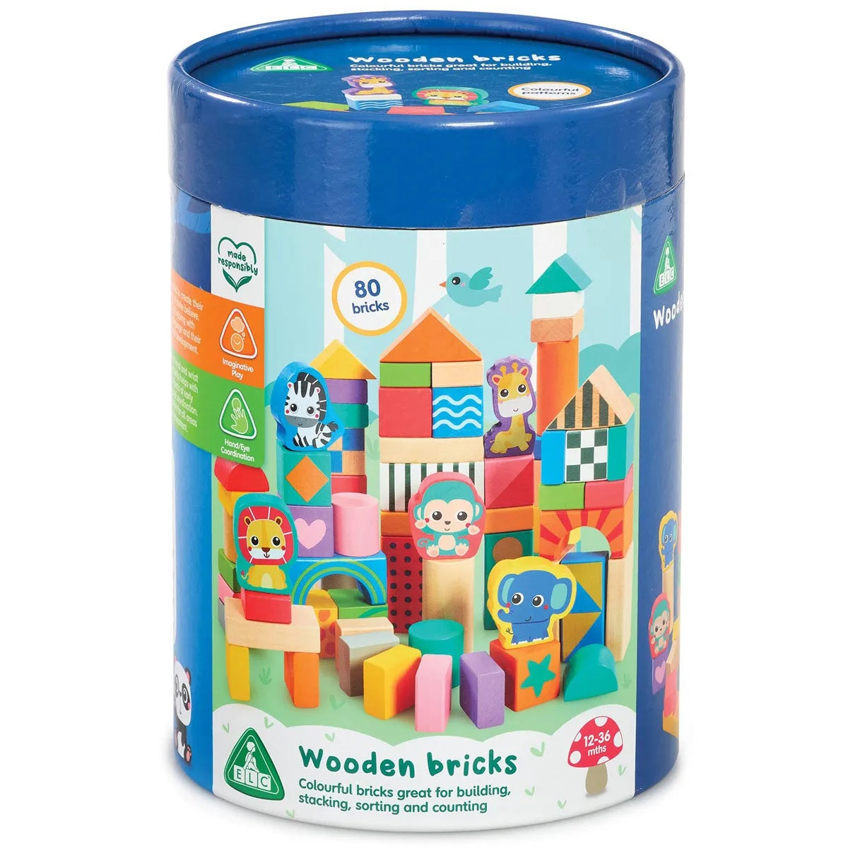 Early Learning Centre Wooden Tub Of Blocks