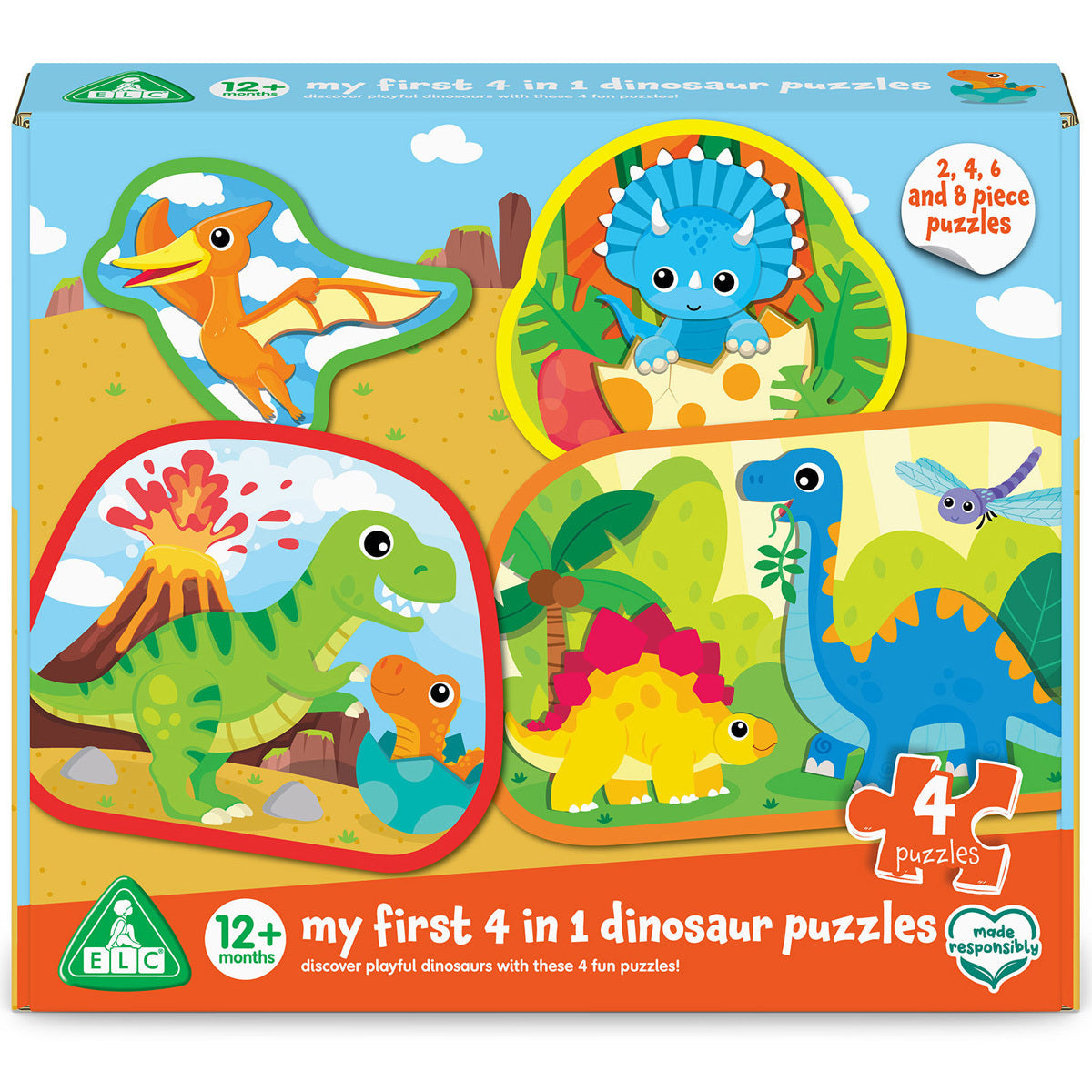 Early Learning Centre My First 4 - in - 1 Dinosaur Puzzles Set for Kids
