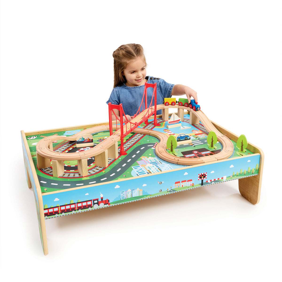 Early Learning Centre Wooden Train Table Playset for Toddlers